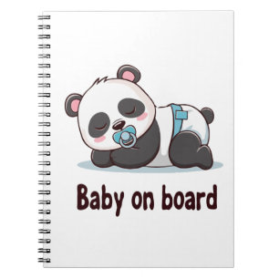 Süßer Schlafender Panda "Baby an Bord" Auto-Aufkle Notizblock