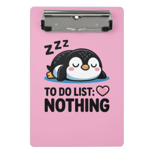 süßer schlafender Pinguin, To-Do-Liste nichts Mini Klemmbrett