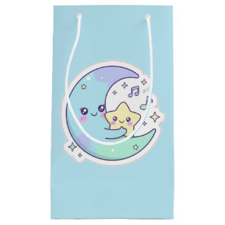 Süßer Schlafmond und Sterne Babyblau Ramadan-Gesch Kleine Geschenktüte