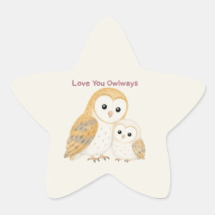 Süßer Schleiereulen-Star-Aufkleber Stern-Aufkleber