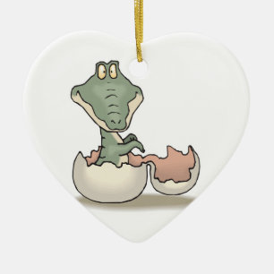 süßer schlüpfender Babyalligator Keramik Ornament