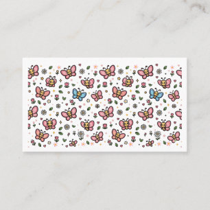 Süßer Schmetterling Florales Nahtloses Kawaii Must Visitenkarte