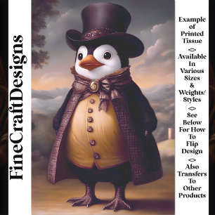 Süßer schmucker Pinguin, Mantel & Zylinder BG9 Dec Seidenpapier