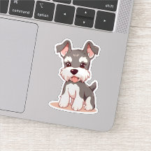Süßer Schnauzer Vinyl-Sticker nach Maß