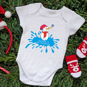 Süßer Schneemann Baby`s erstes Weihnachten Baby Bo Strampler