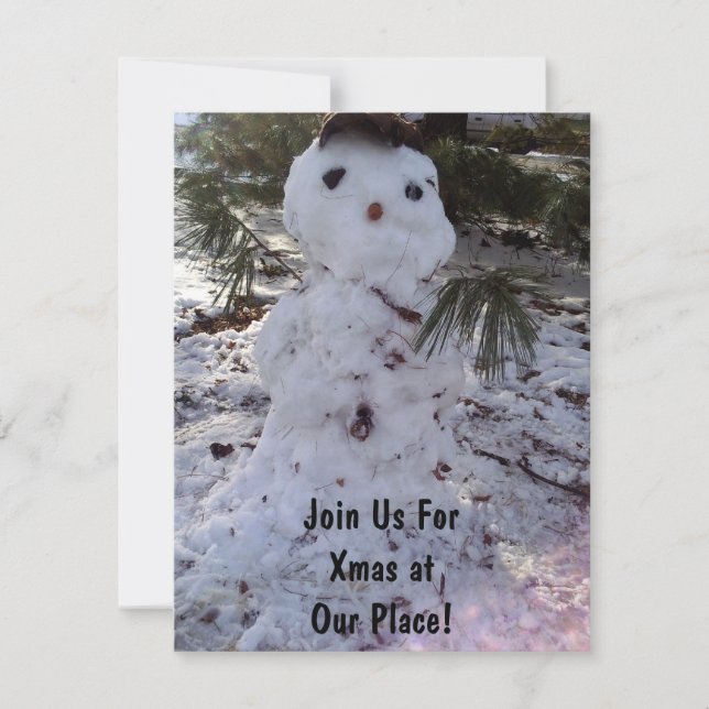 Süßer Schneemann Einladung (Vorderseite)