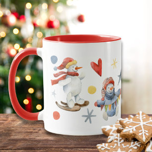 Süßer Schneemann Festive Winter Weihnachten Ferien Tasse