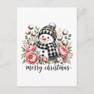 Süßer Schneemann Frohe Weihnachten Einladungspostkarte