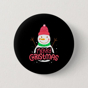 Süßer Schneemann Frohe Weihnachten Frohe Weihnacht Button