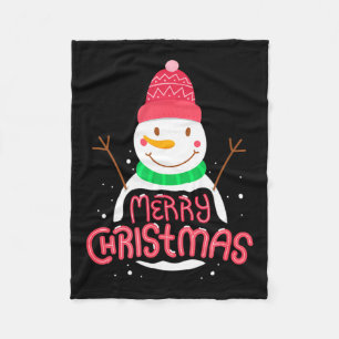 Süßer Schneemann Frohe Weihnachten Frohe Weihnacht Fleecedecke