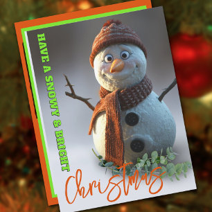 Süßer Schneemann fröhlich und hell Weihnachten