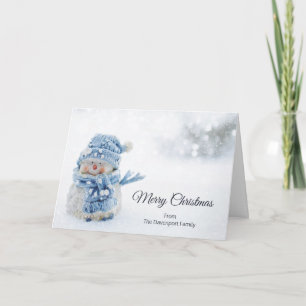 Süßer Schneemann im Winter-Foto Weihnachten Karte