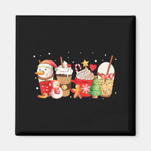 Süßer Schneemann Kaffee Liebhaber Latte Lebkuchen Magnet