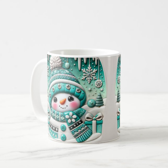 Süßer Schneemann Kaffeetasse (Vorderseite Links)