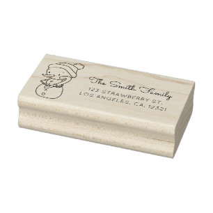 Süßer Schneemann-Schleifen-Rücksendeadresse Gummistempel