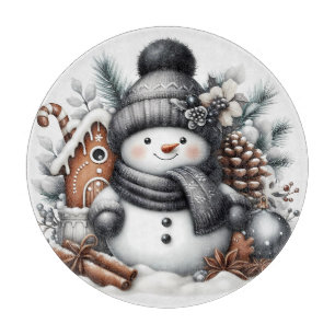 Süßer Schneemann Weihnachten  Schneidebrett