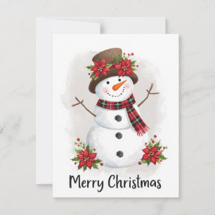 Süßer Schneemann-Weihnachtsstern-Karotuch Feiertagskarte