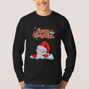 Süßer Schneemann Winter Frohe Weihnachten 2021 T-Shirt