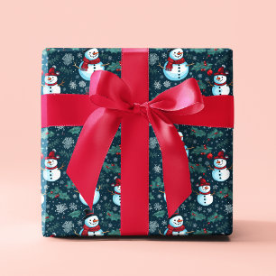 Süßer Schneemann Winter Weihnachtsferien Geschenkpapier
