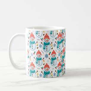 Süßer Schneemann Winter Weihnachtsmuster Kaffeetasse