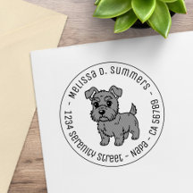 Süßer Schottischer Terrier-Hund Rundanschrift