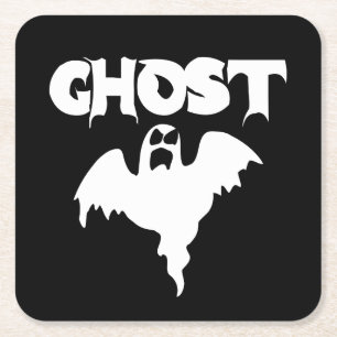 Süßer Schwarz-Weiß-Geist Halloween Rechteckiger Pappuntersetzer