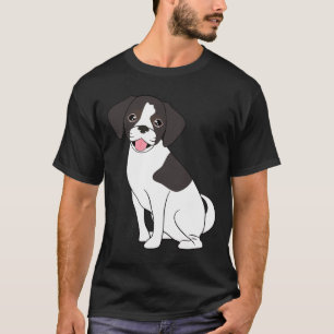 Süßer Schwarz-Weiß-Puggle-Hund T-Shirt
