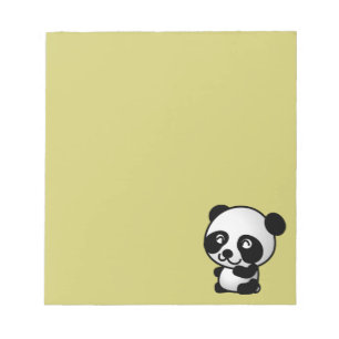 Süßer schwarz-weißer glücklicher Panda-Bär Notizblock