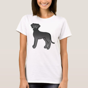 Süßer schwarzer Cartoon-Hund der Rasse Deutsche Do T-Shirt