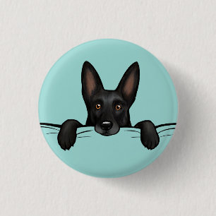 Süßer schwarzer deutscher Schäferhund Button