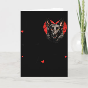 Süßer schwarzer deutscher Schäferhund Valentinstag Karte