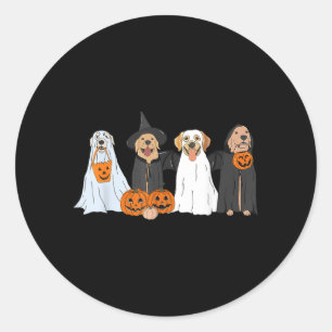 Süßer schwarzer Labrador-Hund Halloween-Geisterhun Runder Aufkleber