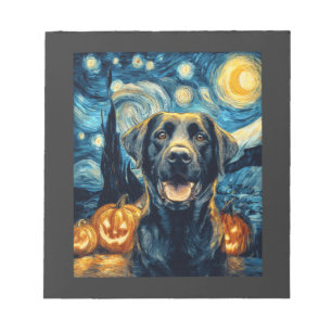 Süßer schwarzer Labrador-Hund Halloween Jack O Lan Notizblock