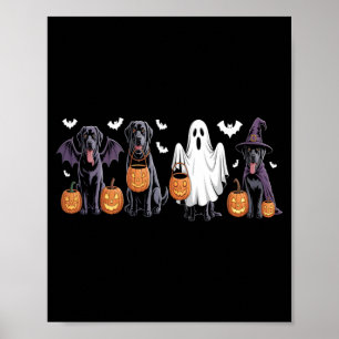 Süßer schwarzer Labrador-Hund Halloween-Kürbis Lab Poster