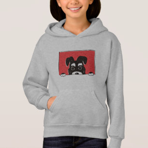 Süßer schwarzer Miniaturschnauzer-Welpe Hoodie