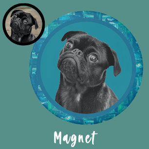 Süßer schwarzer Mops-Gesicht-Charm   Einzigartiges Magnet