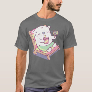 Süßer schwitzender Baby-Eisbär auf Strandliege T-Shirt