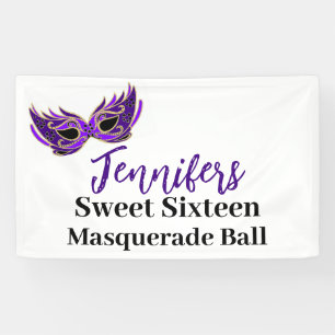 Süßer Sechzehn Maskenball-Party-Banner Banner