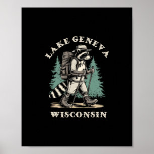 Süßer See Geneva Wisconsin Wanderweg Abenteuer Poster