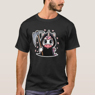 Süßer Sensenmann Einhorn Goth Stil T-Shirt