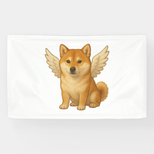 Süßer Shiba Inu Engel Cartoon glücklicher Hund Banner