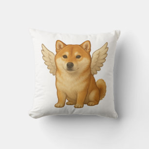Süßer Shiba Inu Engel Cartoon glücklicher Hund Kissen