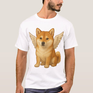 Süßer Shiba Inu Engel Cartoon glücklicher Hund T-Shirt