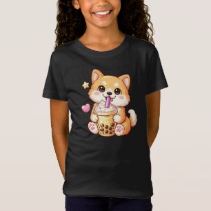 Süßer Shiba Inu trinkt Bubble Tea Unisex T-Shirt