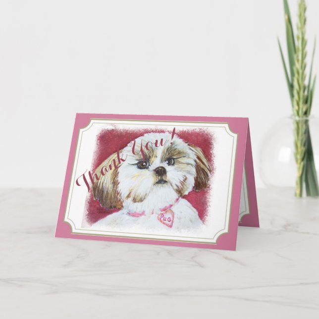 Süßer Shih Tzu DANKEN IHNEN Dankeskarte (Vorderseite)