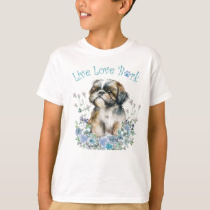 Süßer Shih Tzu Hund Blumen T-Shirt