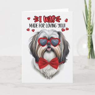 Süßer Shih Tzu Hund, der dafür gemacht ist, dich a Feiertagskarte