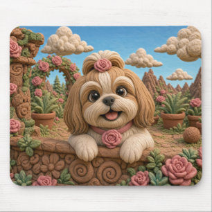 Süßer Shih Tzu Welpe, Baby Hund Mousepad