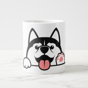 Süßer Sibirischer Husky mit individuellem Namen & Jumbo-Tasse
