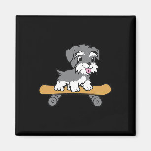 Süßer Skateboarding-Schnauzer-Hund Miniaturschnauz Magnet